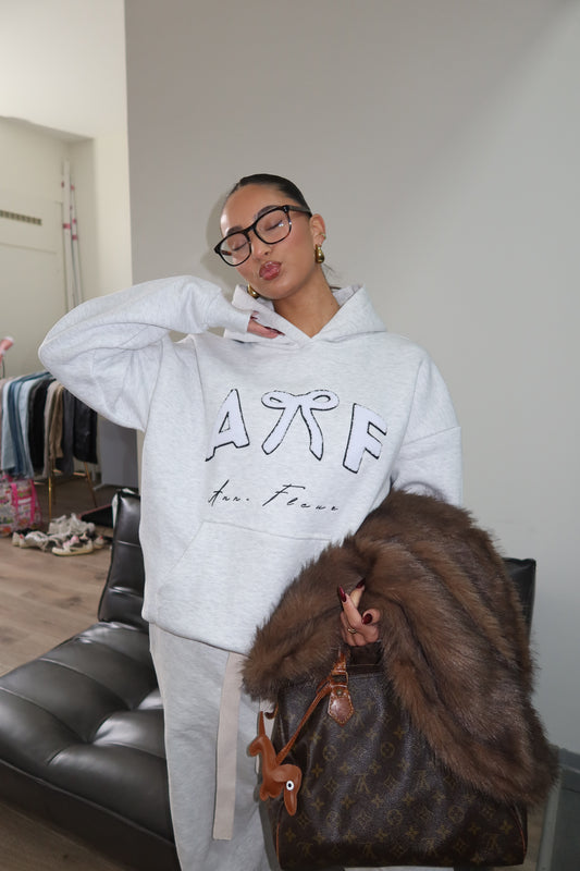 ANN FLEUR Teddy Hoodie Melange Grey