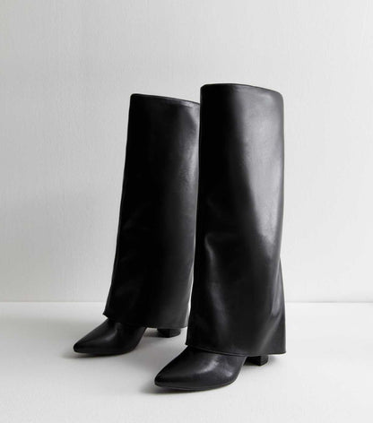 DESY Folded Boots with Heels Black