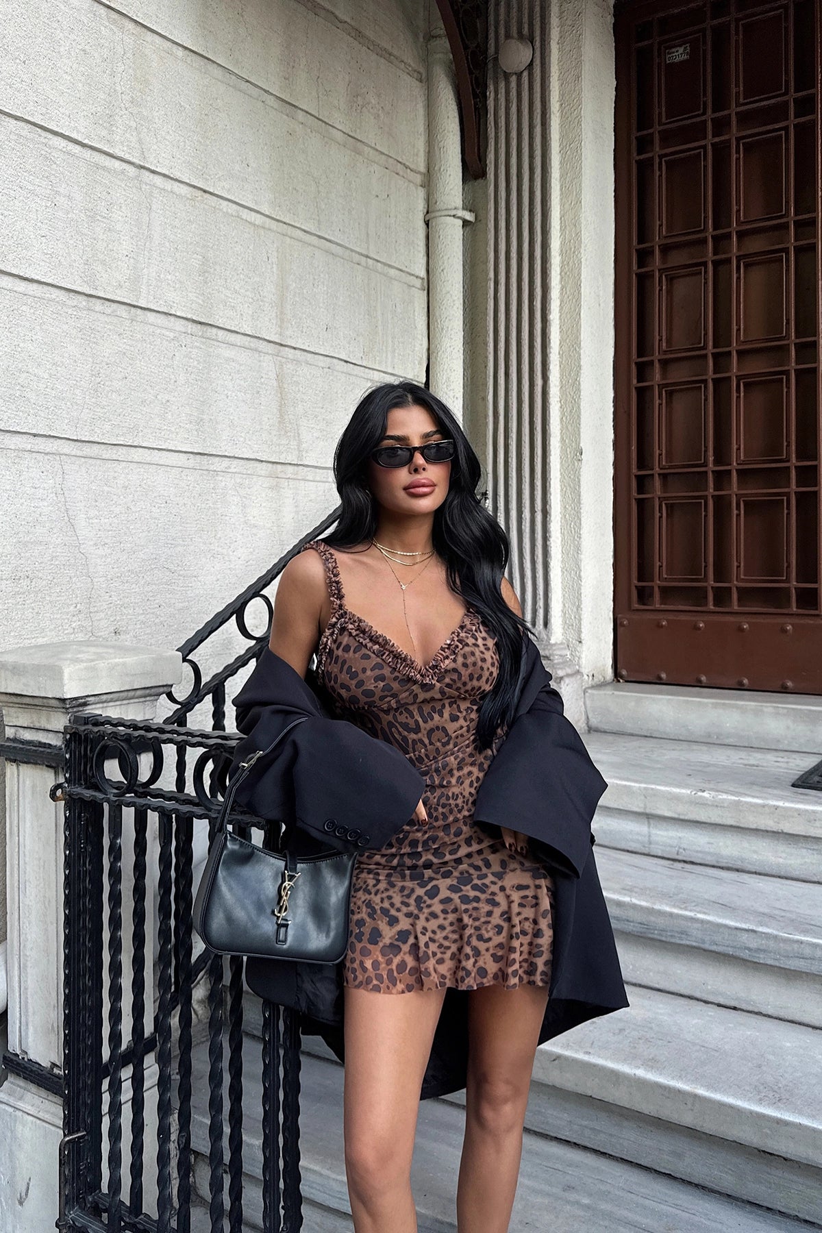 DESY Leopard Ruffle Dress