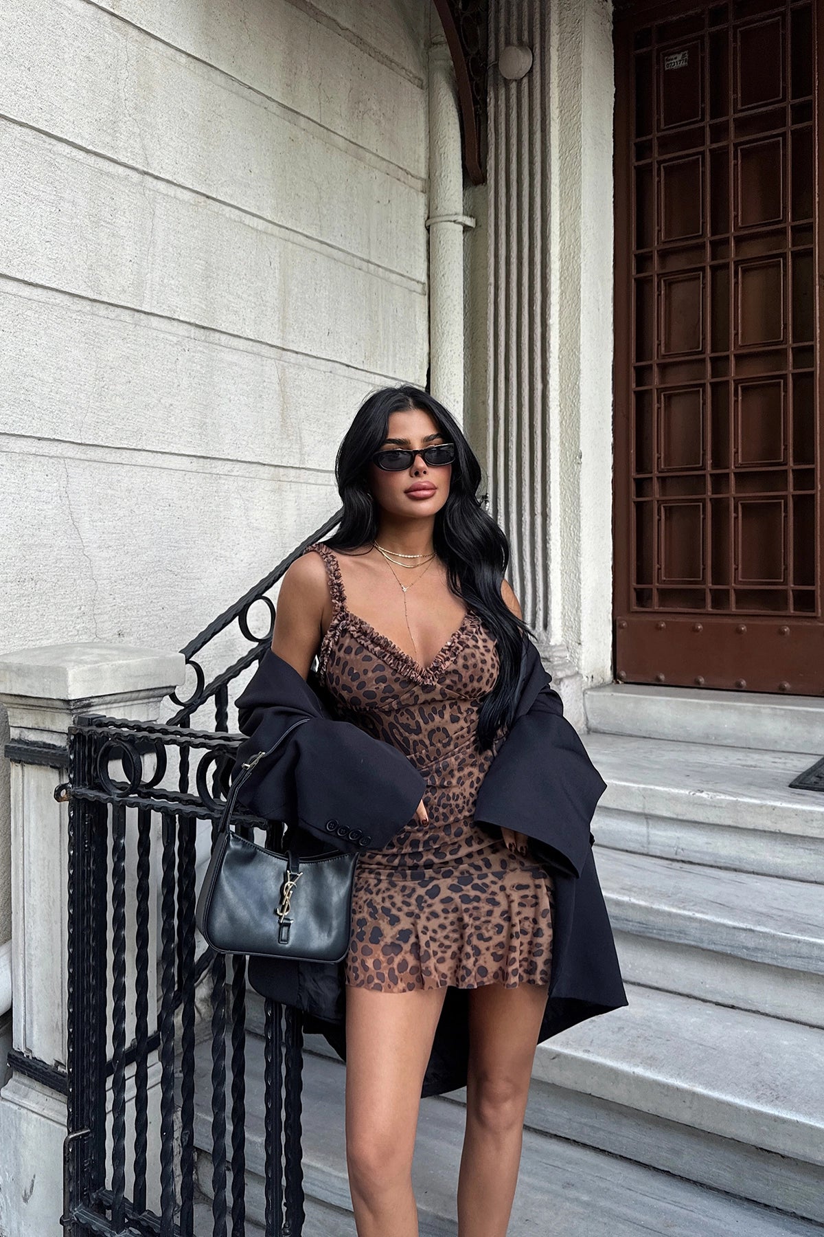 DESY Leopard Ruffle Dress